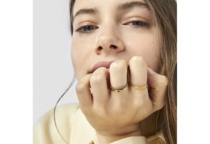SILVER GOLD PLATED 3 RINGS SPINEL N12