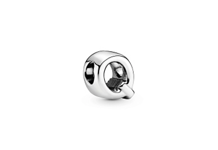 Letter Q silver charm