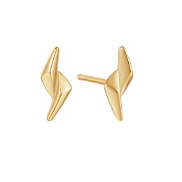 Gold Double Spike Stud Earrings