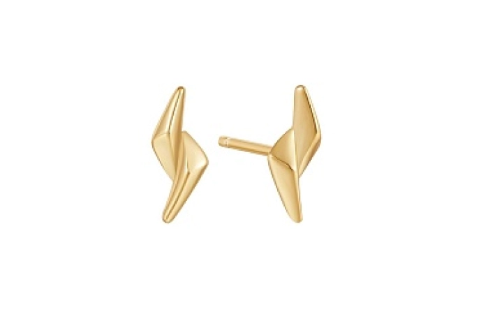 Gold Double Spike Stud Earrings