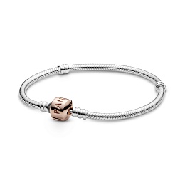Silver bracelet with Pandora Rose clasp