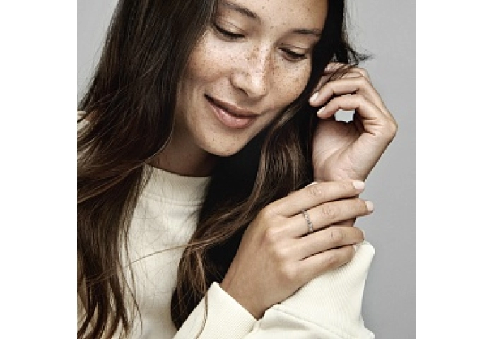 Knotted hearts silver ring