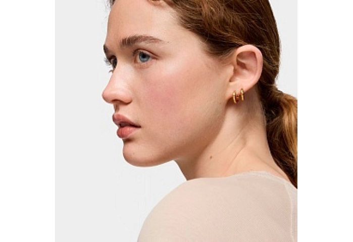 SILVER GOLD PLATED EARRINGS 10MM