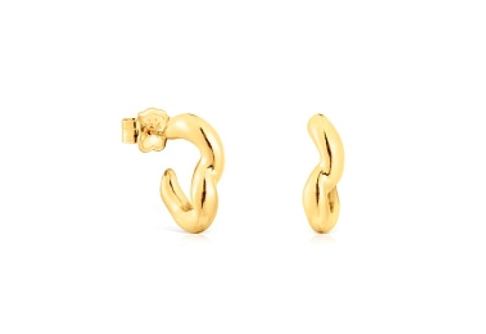 SILVER GOLD PLATED EARRINGS 15MM