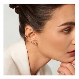 Gold Spike Climber Stud Earrings