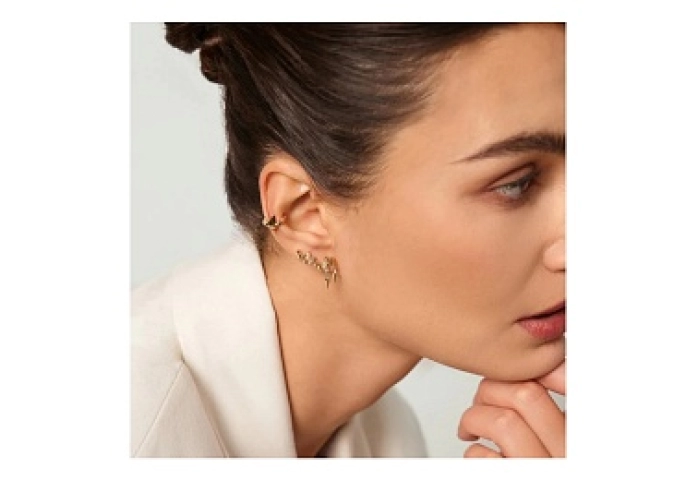 Gold Spike Climber Stud Earrings