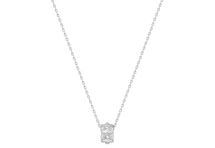 Silver Geometric Sparkle Pendant Necklace