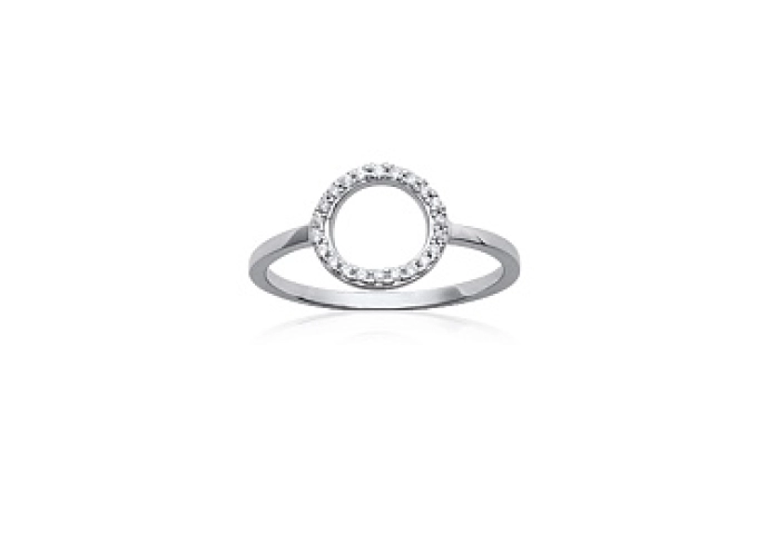 RINGPLATEDSILVERCZ 925 RHODIUM