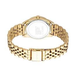 ESPRIT Women Watch, Gold Color Case, Silver Dial, Gold Color Metal Bracelet, 3 Hands, 5 ATM