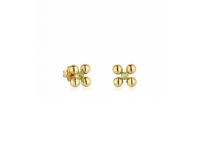 SILVER GOLD PLATED EARRINGS PERIDOT