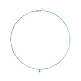 SILVER CHOKER GEMSTONES 43CM