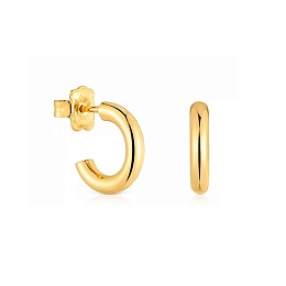 SILVER GOLD PLATED HOOP EAR SMOOTH 8MM