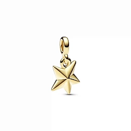 Star 14k gold-plated mini dangle with black enamel