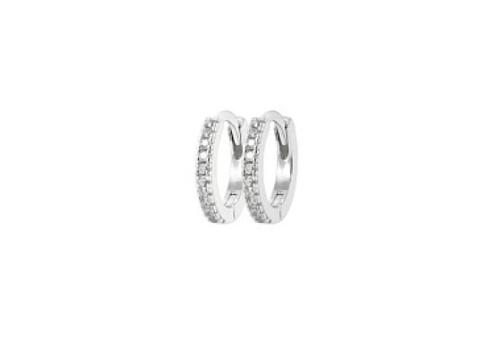 LOOPRHODIUMEARRINGSPLATEDSILVERCZ 925