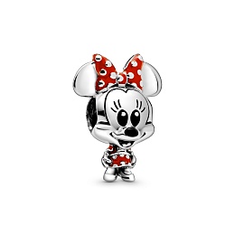 Disney Minnie sterling silver charm with red and b