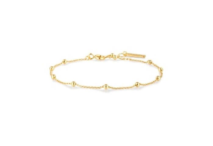Gold Beaded Chain Bracelet