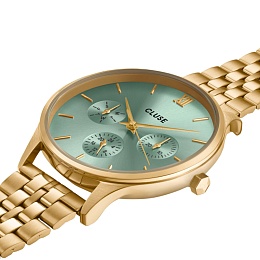 Minuit Multifunction Watch Steel, Sage Green,Gold 
