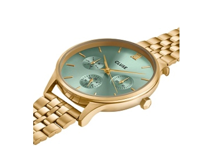 Minuit Multifunction Watch Steel, Sage Green,Gold 