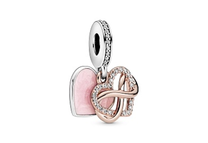 Infinity heart 14k rose gold-plated and sterling s