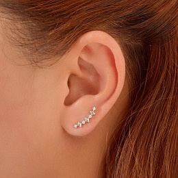 Silver Multi Sparkle Climber Studs