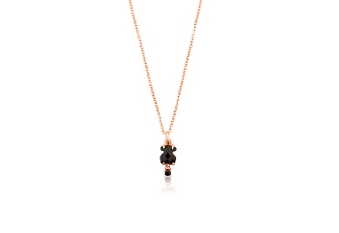 SILVER GOLD PLATED PENDANT ONYX CHAIN