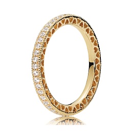 PANDORA Shine ring with clear cubic zirconia/ Кольцо PANDORA Shine с золотым покрытием 18 крт и чист