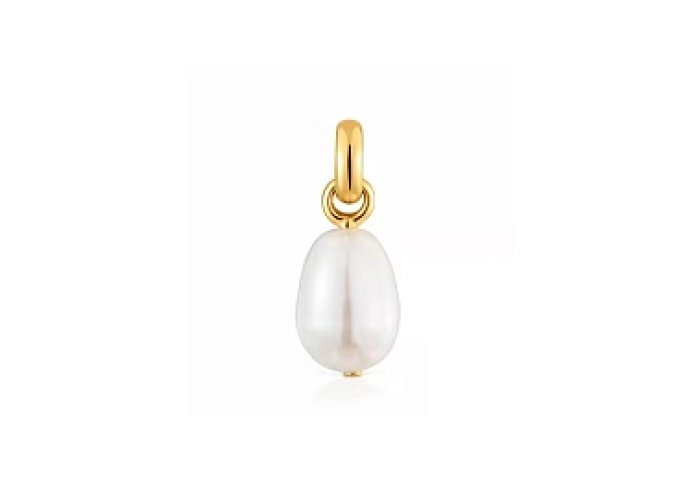 SILVER GOLD PLATED PENDANT 19,5MM PEARL