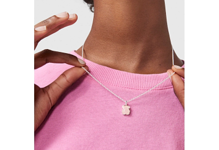 SILVER PENDANT QUARTZ CHAIN 45CM