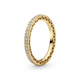 14k Gold-plated ring with clear cubic zirconia