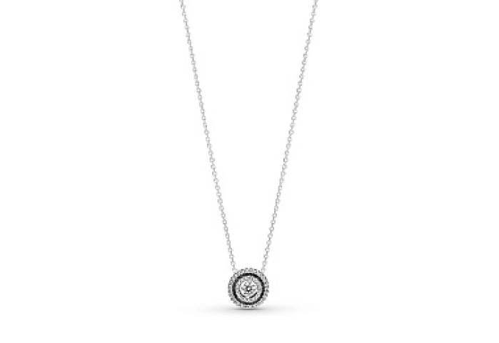 Sterling silver collier with clear cubic zirconia