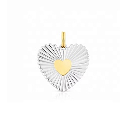 SILVER GOLDPLATED PENDANT HEART 2 TONE