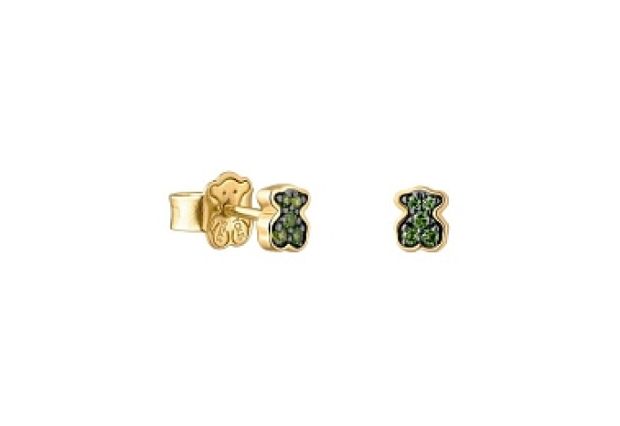 SILVER GOLD PLATED EARRINGS C.DIOPSIDE