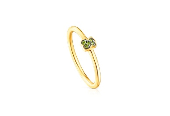 SILVER GOLDPLATED RING RUTHENIU GEMS N12
