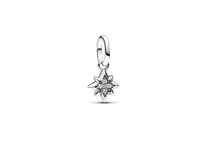 Star sterling silver mini dangle with clear cubic 