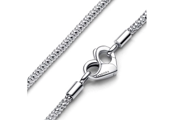 Studded chain sterling silver necklace with heart 