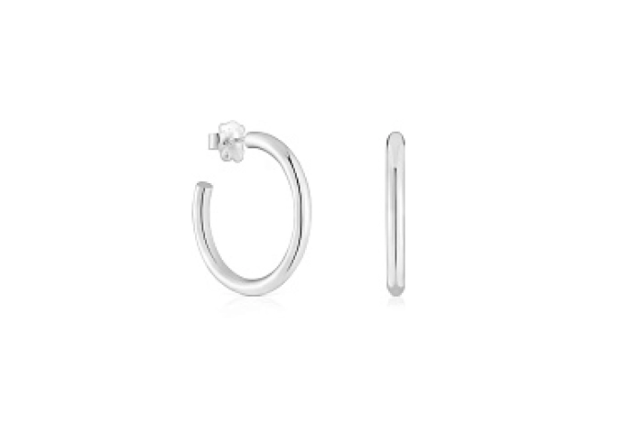 SILVER HOOP EARRINGS SMOOTH 24MM