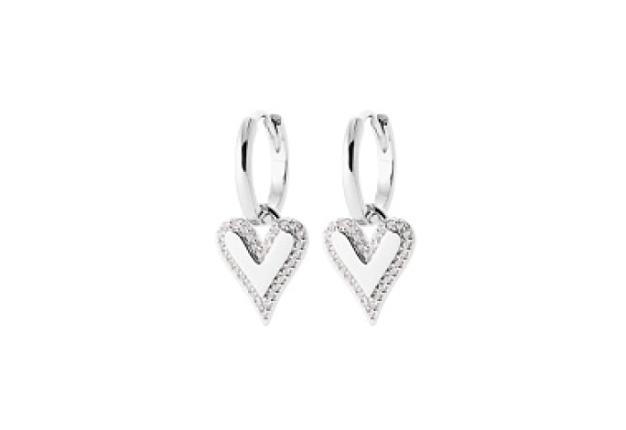 LOOPRHODIUMEARRINGSPLATEDSILVERCZ 925