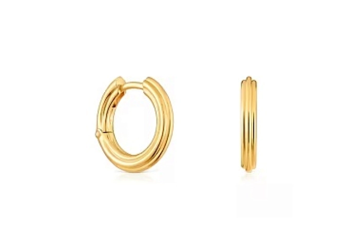 SILVER GOLD PLATED EARRINGS FLOWER 15MM