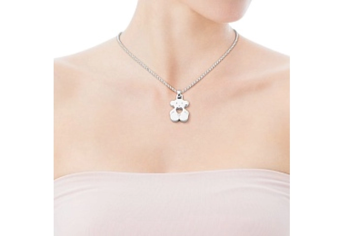 SILVER PENDANT BEAR HEART SMALL