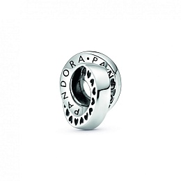 Pandora logo and hearts sterling silverspacer /799035C00