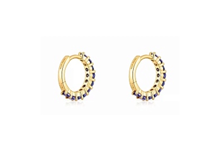 18KT HOOP EARRINGS IOLITE
