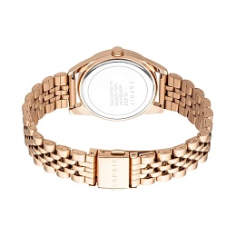 ESPRIT Women Watch, Rose Gold Color Case, Rose Gold Dial, Rose Gold Color Metal Bracelet, 3 Hands, 5