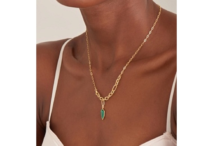 MALACHITE EMBLEM PENDANT NECKLACE