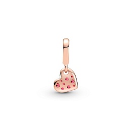 Heart Pandora Rose dangle with red cubiczirconia /789404C02