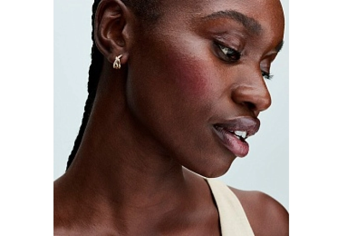14k Gold-plated hoop Earrings with clear cubic zirconia