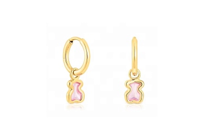 SILVER GOLD PLATED EARRINGS ENAMELED 7MM