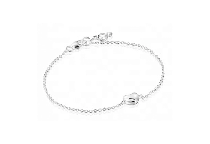 SILVER BRACELET HEART 7MM SLIDER