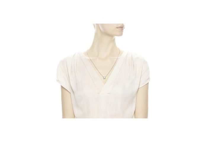 Silver necklace with clear cubic zirconia