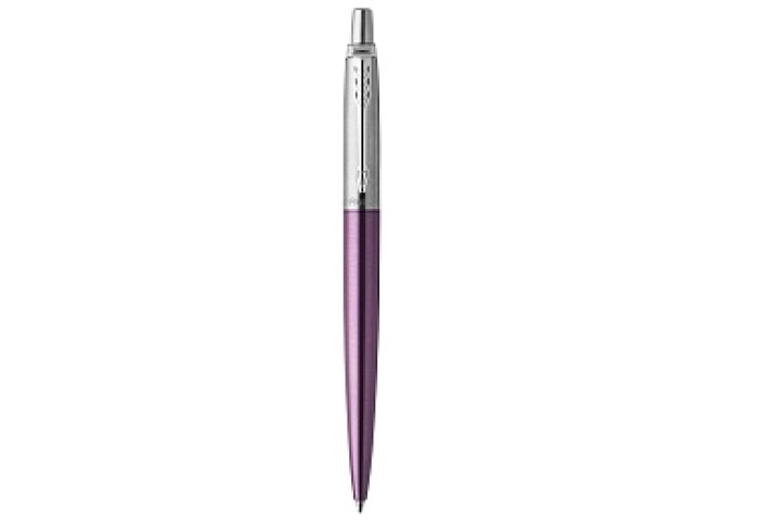 Ручка шариковая Parker &quot;Jotter Victoria Violet Chrome CT&quot; синяя, 1,0мм, кнопочный механизм, блистер