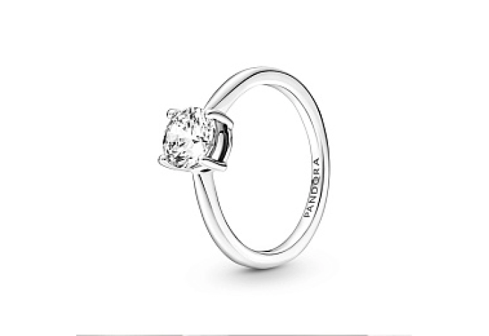 Sterling silver ring with clear cubic zirconia